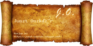 Juszt Oszkár névjegykártya